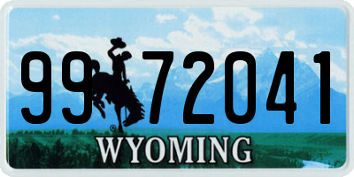 WY license plate 9972041