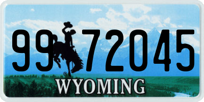 WY license plate 9972045
