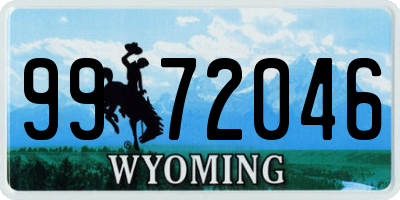 WY license plate 9972046