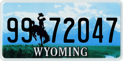 WY license plate 9972047