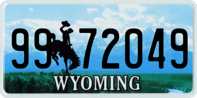 WY license plate 9972049