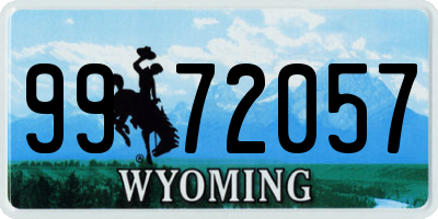 WY license plate 9972057