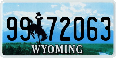 WY license plate 9972063