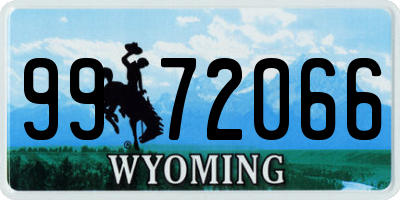 WY license plate 9972066