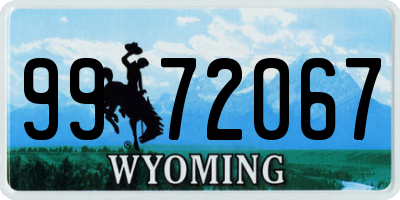 WY license plate 9972067