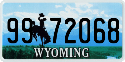 WY license plate 9972068