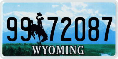 WY license plate 9972087