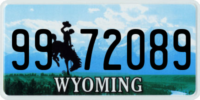 WY license plate 9972089