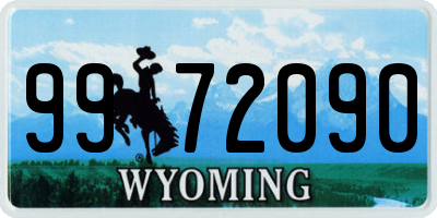 WY license plate 9972090