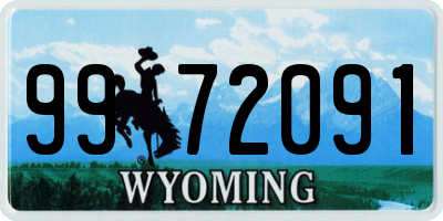 WY license plate 9972091