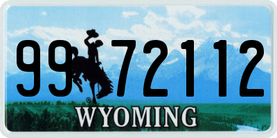 WY license plate 9972112