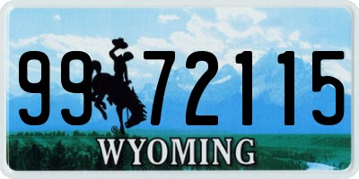 WY license plate 9972115