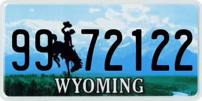 WY license plate 9972122