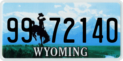 WY license plate 9972140