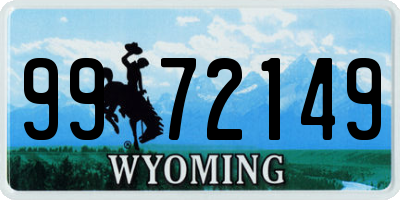 WY license plate 9972149