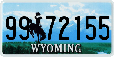 WY license plate 9972155