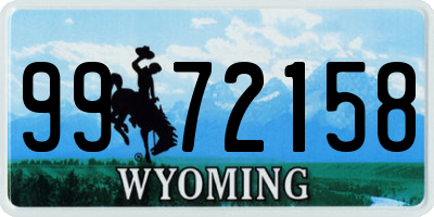 WY license plate 9972158