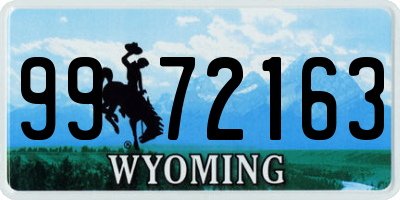 WY license plate 9972163