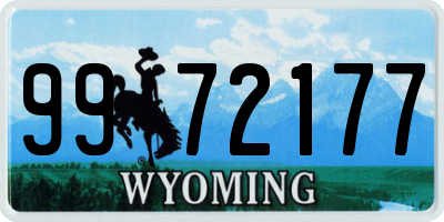 WY license plate 9972177