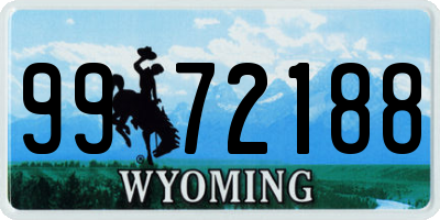 WY license plate 9972188