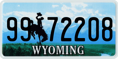 WY license plate 9972208