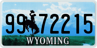WY license plate 9972215