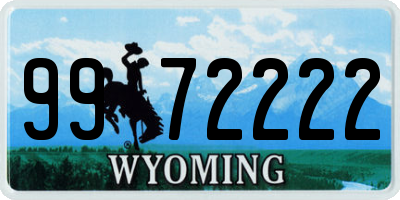 WY license plate 9972222