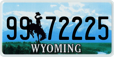 WY license plate 9972225