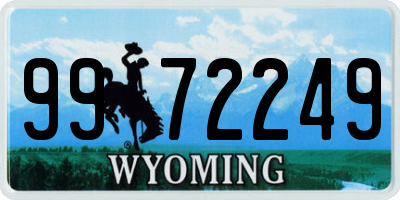 WY license plate 9972249