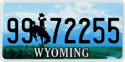 WY license plate 9972255