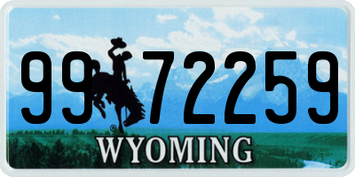 WY license plate 9972259