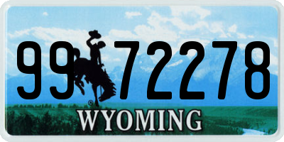 WY license plate 9972278