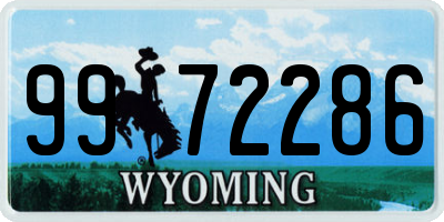 WY license plate 9972286