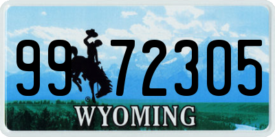 WY license plate 9972305