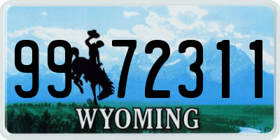 WY license plate 9972311