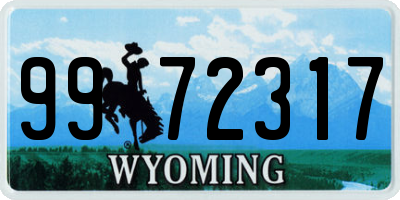 WY license plate 9972317