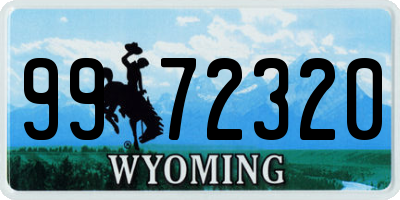 WY license plate 9972320