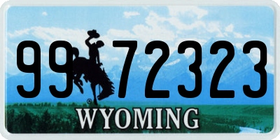 WY license plate 9972323