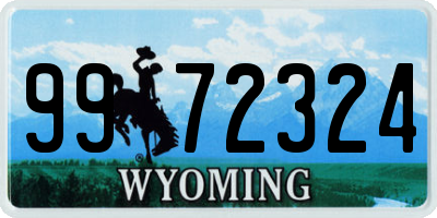 WY license plate 9972324