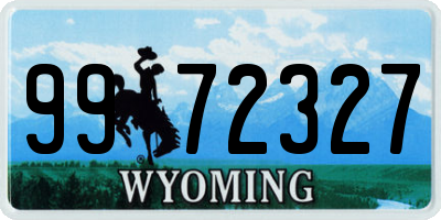 WY license plate 9972327