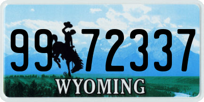 WY license plate 9972337