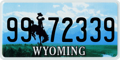 WY license plate 9972339