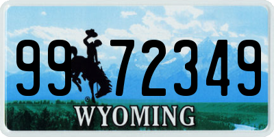 WY license plate 9972349