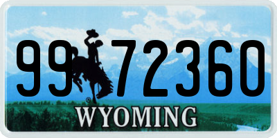 WY license plate 9972360