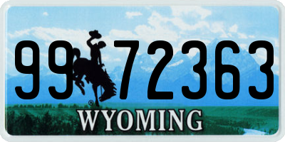 WY license plate 9972363