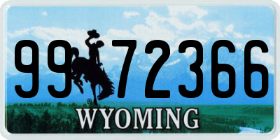 WY license plate 9972366