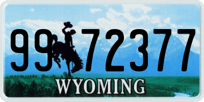 WY license plate 9972377