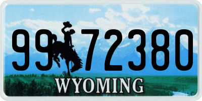 WY license plate 9972380