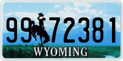 WY license plate 9972381
