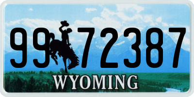 WY license plate 9972387